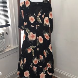 Volcom Hibiscus Print Kimono Style Dress NWT